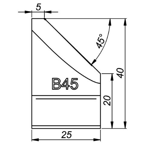 TRADEMASTER EXTERNAL TOOL BIT B45 45 DEG X 40MM HIGH TO SUIT PRO5PB